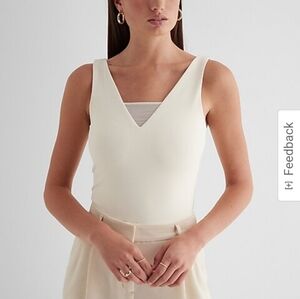 Express Body Contour High Compression V-Neck Mesh Tank